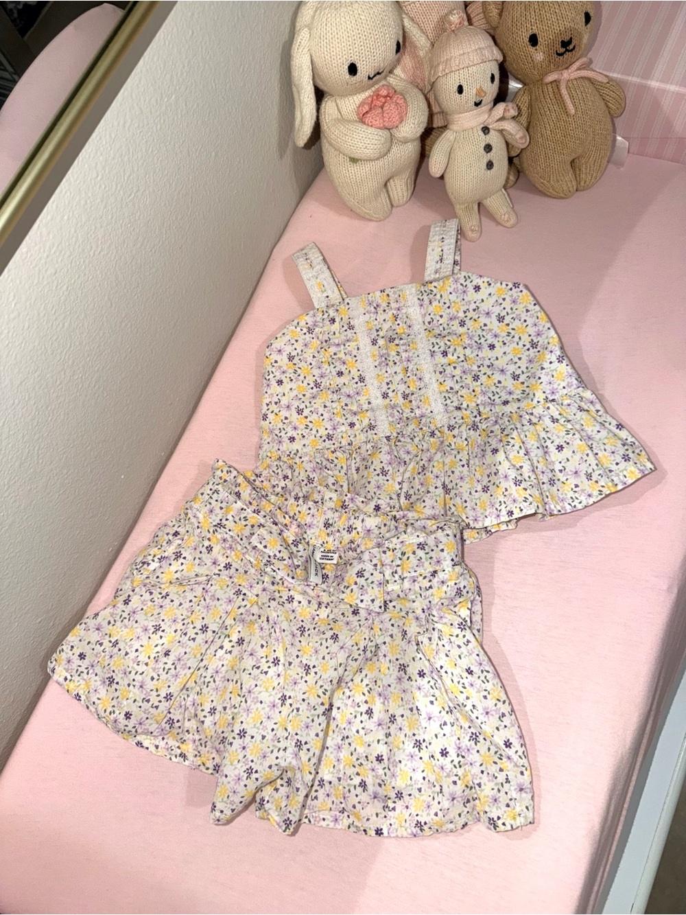 Janie and Jack Floral Pajama Set - Lavender, Yellow, White